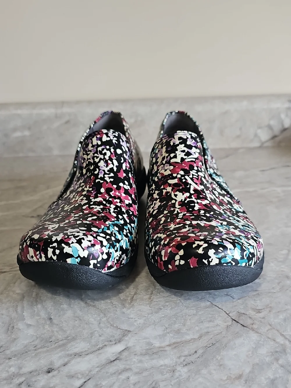 Dansko Nora Slip-On Leather Floral Clogs in Petals, size 41 10.5-11 Nursing - Picture 6 of 9